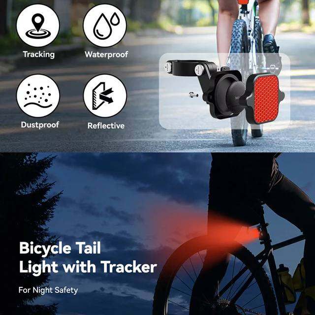 Bicycle Airtag Tracker Reflective Bracket Road Bike Hidden Locator Anti-theft Anti-lost Multi-function Bracket Warning Light 5