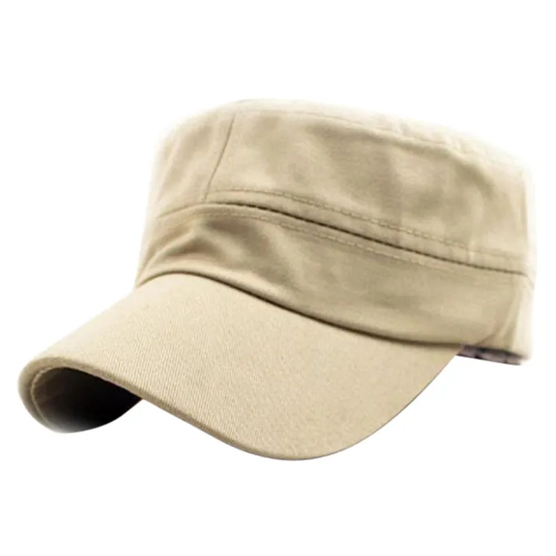 Fashion Men Women Unisex Adjustable Plain Flat Vintage Army Hat Cadet Military Patrol Cap 1PC flat cap solid color cap flat vintage cap cap hat costume hat