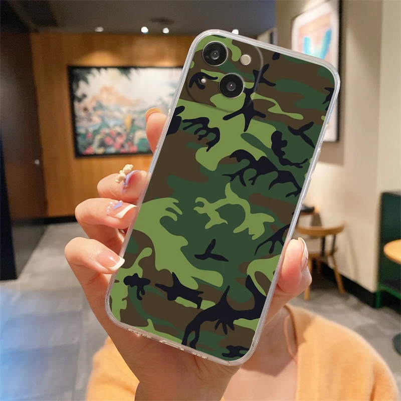 Camouflage TPU Clear Soft Cover Phone Case