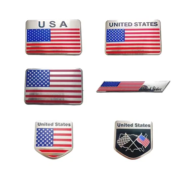 Aluminum American Flag Sticker 1