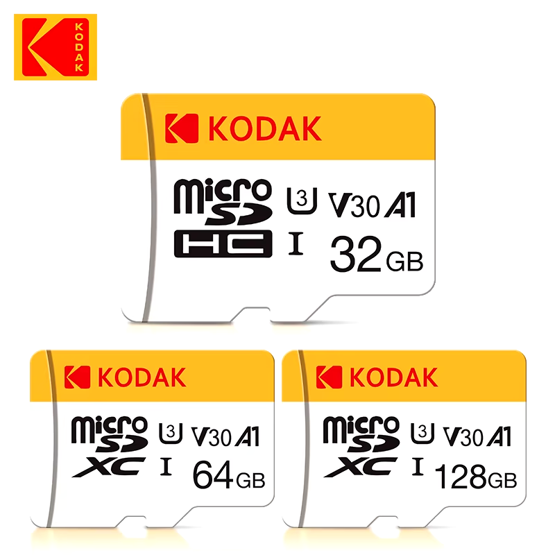 KODAK Mini Memory SD Card 256GB 128GB 64GB 32GB U3 V30 4K Full HD Micro TF Memory Flash Card for Phone/Computer/Camera