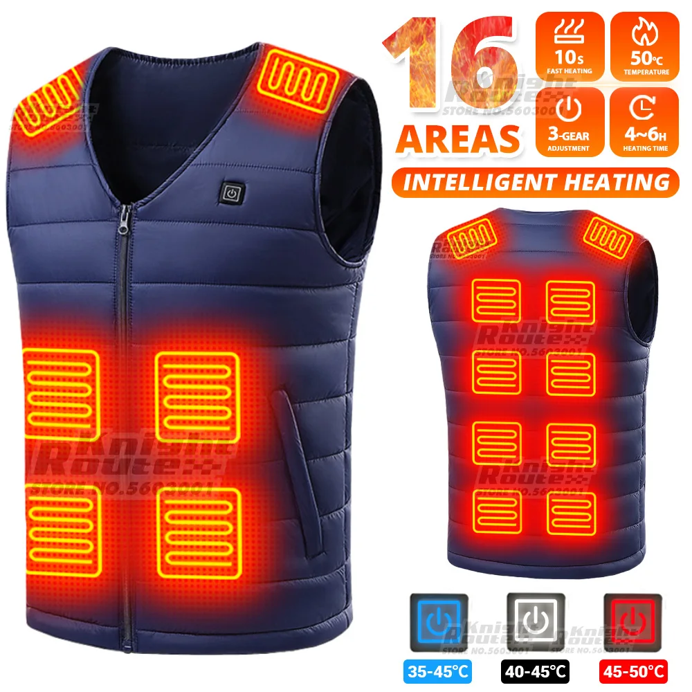 

16 Areas Self Heated Vest Men's Heating jacket Women's Thermal USB Vest Heated jacket Warm Clothing Camping Winter Washable