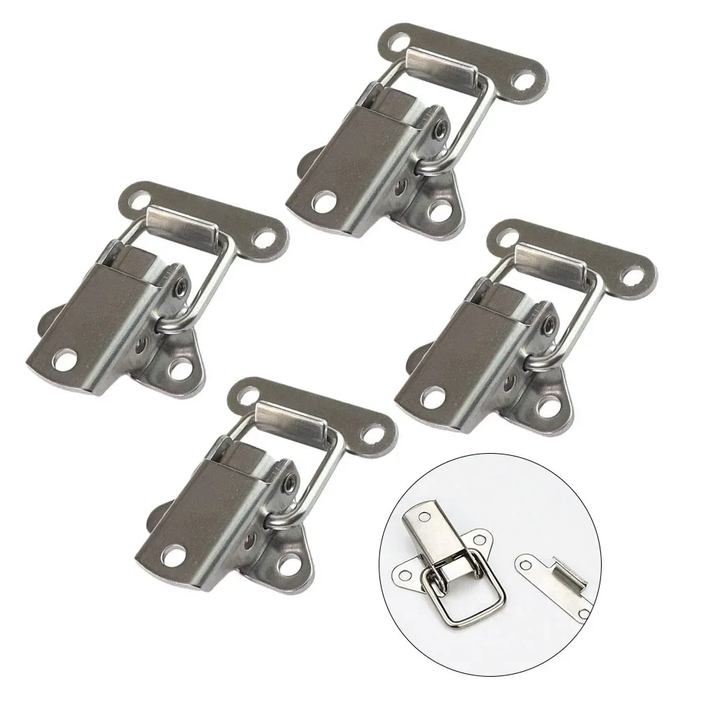 304 Stainless Steel Cabinet Latch Hasp Toolbox Toggle Lock Hasp Toggle Latch Clamps Box Clasp Buckle Trunk 4Pcs toggle latches jewelry box hasps