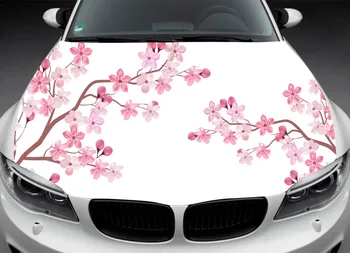 Japanese Cherry Blossom Vehicle Painting Dear Manga Hood Sticker Packed Car Front Universal Anime Peach Blossom Head Decal 1