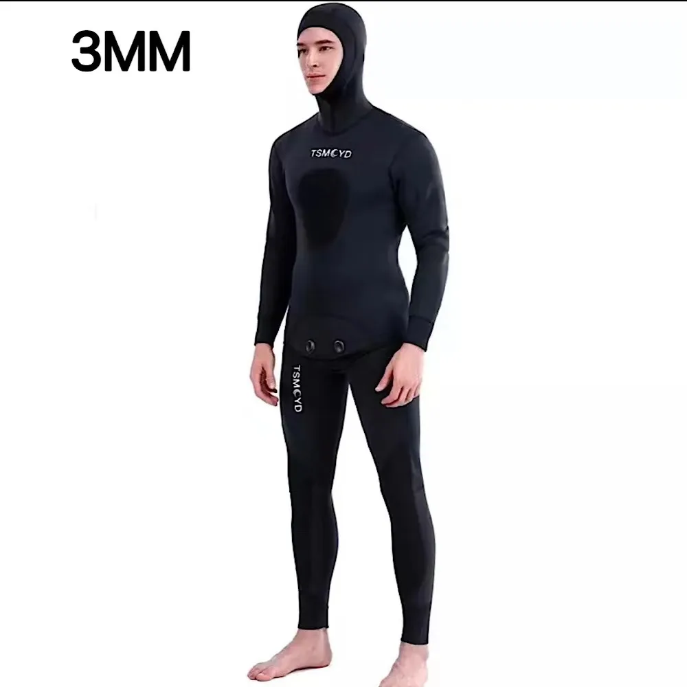 Diving Suits Camouflage Long Sleeve Fission Hooded 2 Pieces Of 1.5/3MM Neoprene Submersible Suit For Men