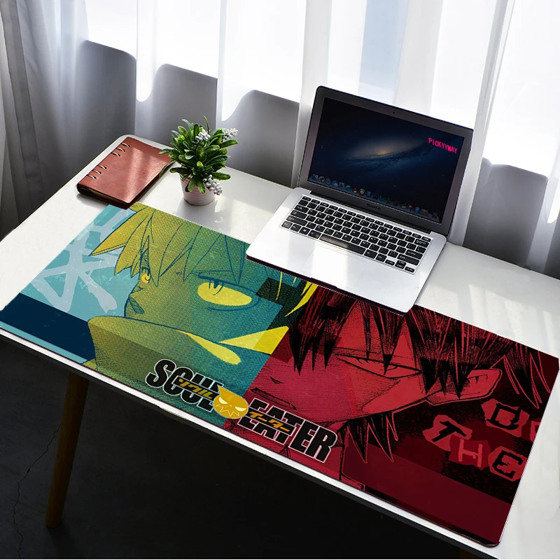 

Большой игровой коврик для мыши Soul Eater 80x30 см XL Lockedge, компьютерный игровой коврик для клавиатуры и мыши, Настольный коврик для компьютерной м...