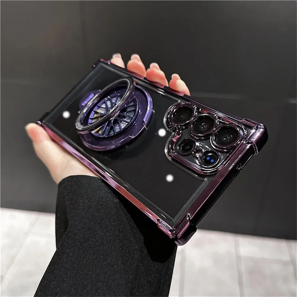 Luxury Gyro Holder Stand Case - Shockproof Clear Back Cover
