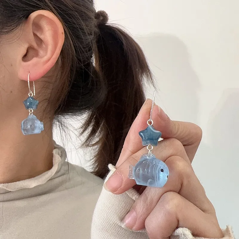 Transparent Goldfish Pendant Earrings Image 26