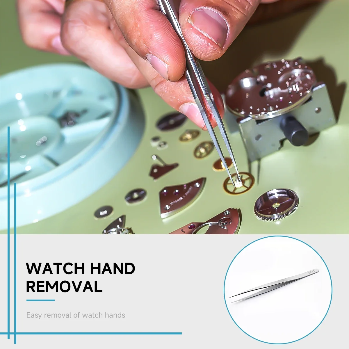 Precision Stainless Steel Antistatic Tweezers for Watchmaking and Jewelry Crafting
