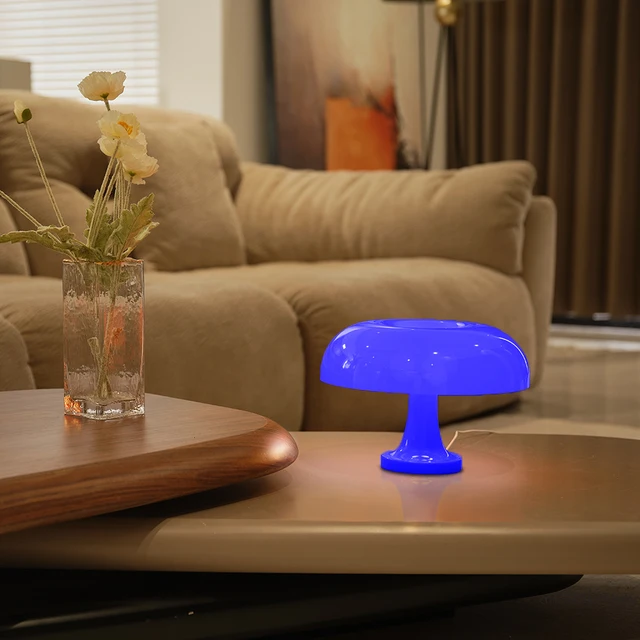 Lampe de table champignon minimaliste moderne chambre lampe de chevet design danois orange lampe de table décorative 6