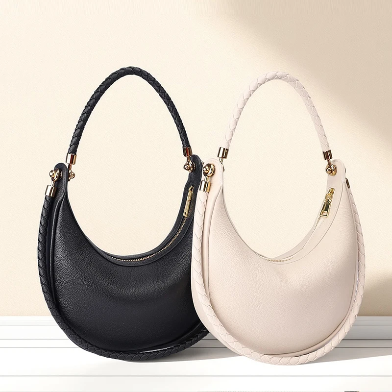 2026 Spring New Women's Luxury Designer Genuine Leather Underarm Bags Female Retro And Simple Shoulder Crossbody Bag Tote Bags