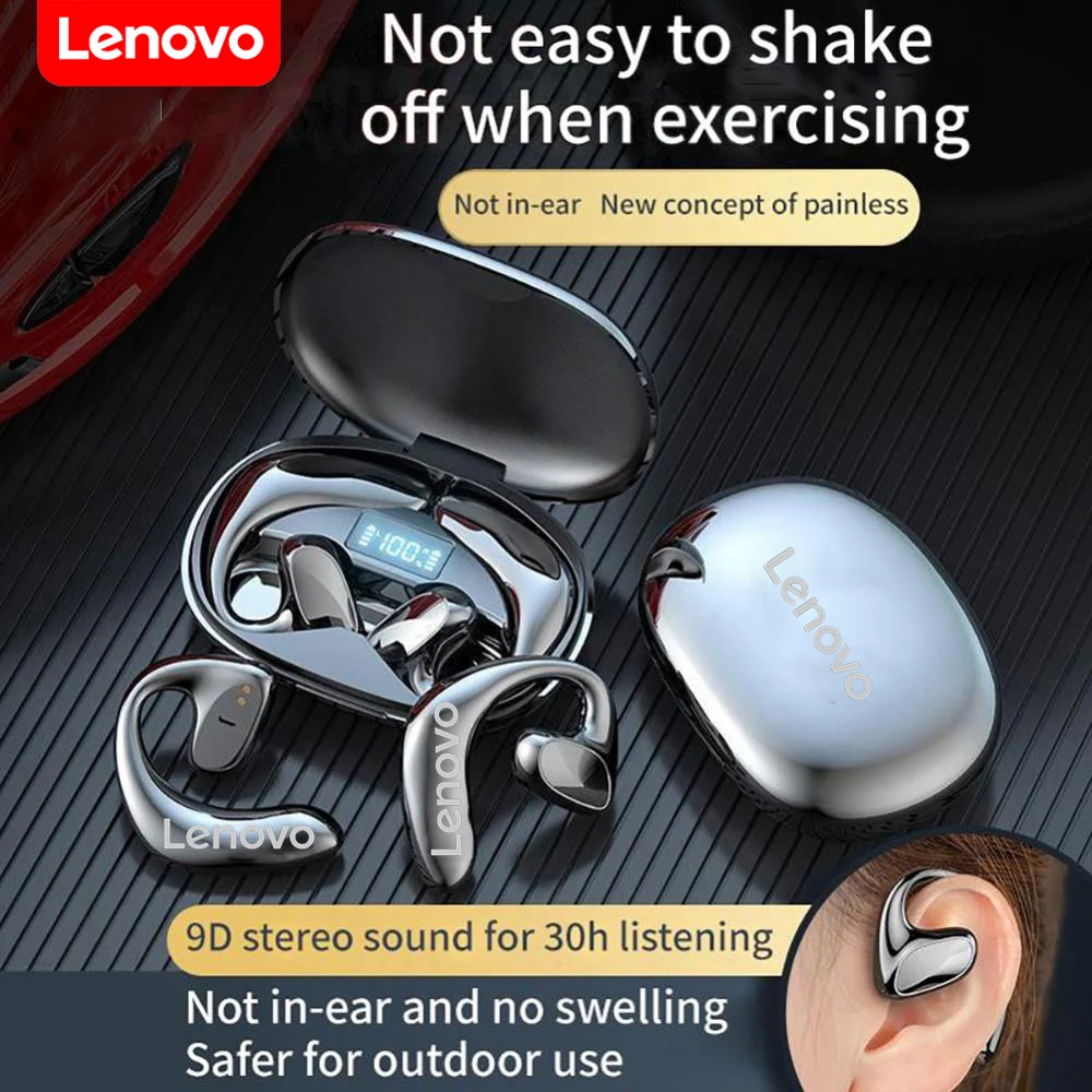 

Lenovo Air Conduction Bluetooth 5.1 Headphones Noise Reduction Sports Waterproof Wireless Earphones Ear Hooks Headsets
