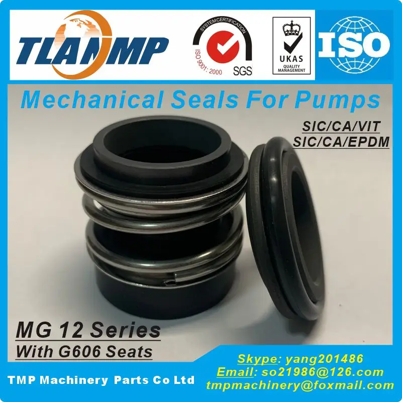 MG12/28-Z, MG12/28-G6, MG12/28-G60 Q1Q1VGG Rubber Bellow Mechanical Seals for Pumps (Material:SiC/SiC/VIT)