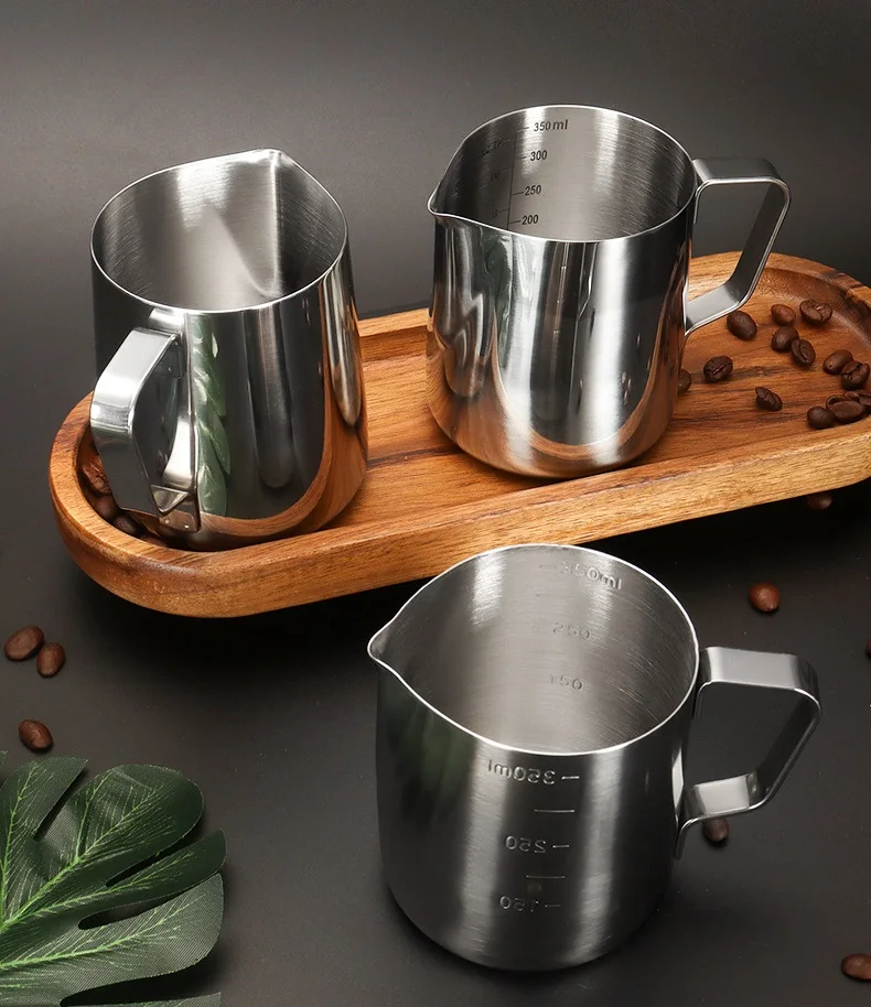 Pichet à mousse de café en acier inoxydable, bec tranchant dégradé, tasse à mousseur à lait, pichet à lait pour Latte Art et outils de préparation du café