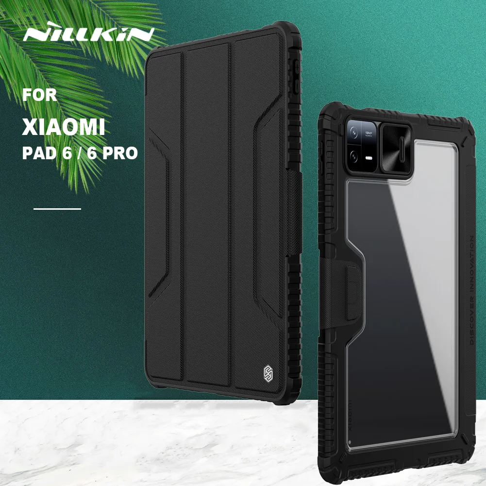 Nillkin-bumper de Armadura para Xiaomi mi Pad e Pro Capa Slide Câmera Protect Magnética Toda a Cobertura Auto Wake Flip Capa de Couro
