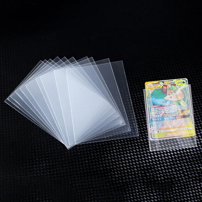 50/100Pcs Pokémon 65*90mm Transparent Sammlung Karte Film Karte Spiel Schutz Ärmeln Karte ID Schutz tasche Wasserdichte Lagerung – Detail 2
