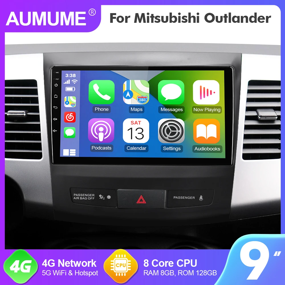 

AUMUME Radio Android 12 For Mitsubishi Outlander 3 2007-2012 Car Multimedia GPS Player 8 Core RAM 8GB RDS