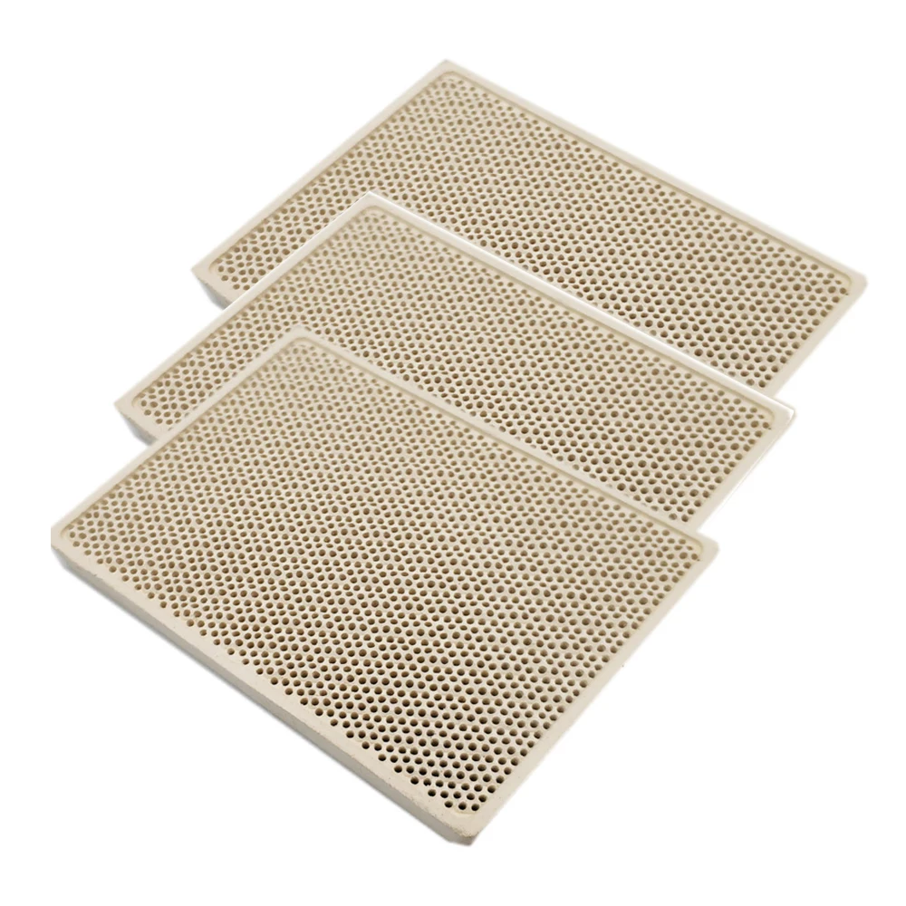 3PCS Heating Appliance Burner Cordierite Ceramic High Temperature Plate LPG Gas Grill Spare Parts Stove Heater Comb 135*95*14mm