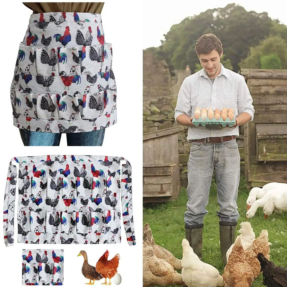 

Egg Collecting Apron Portable 12-Pocket Sturdy Secure Adjustable Strap Aprons Collection Egg Tear-resistant Neck Work Breat N9D4