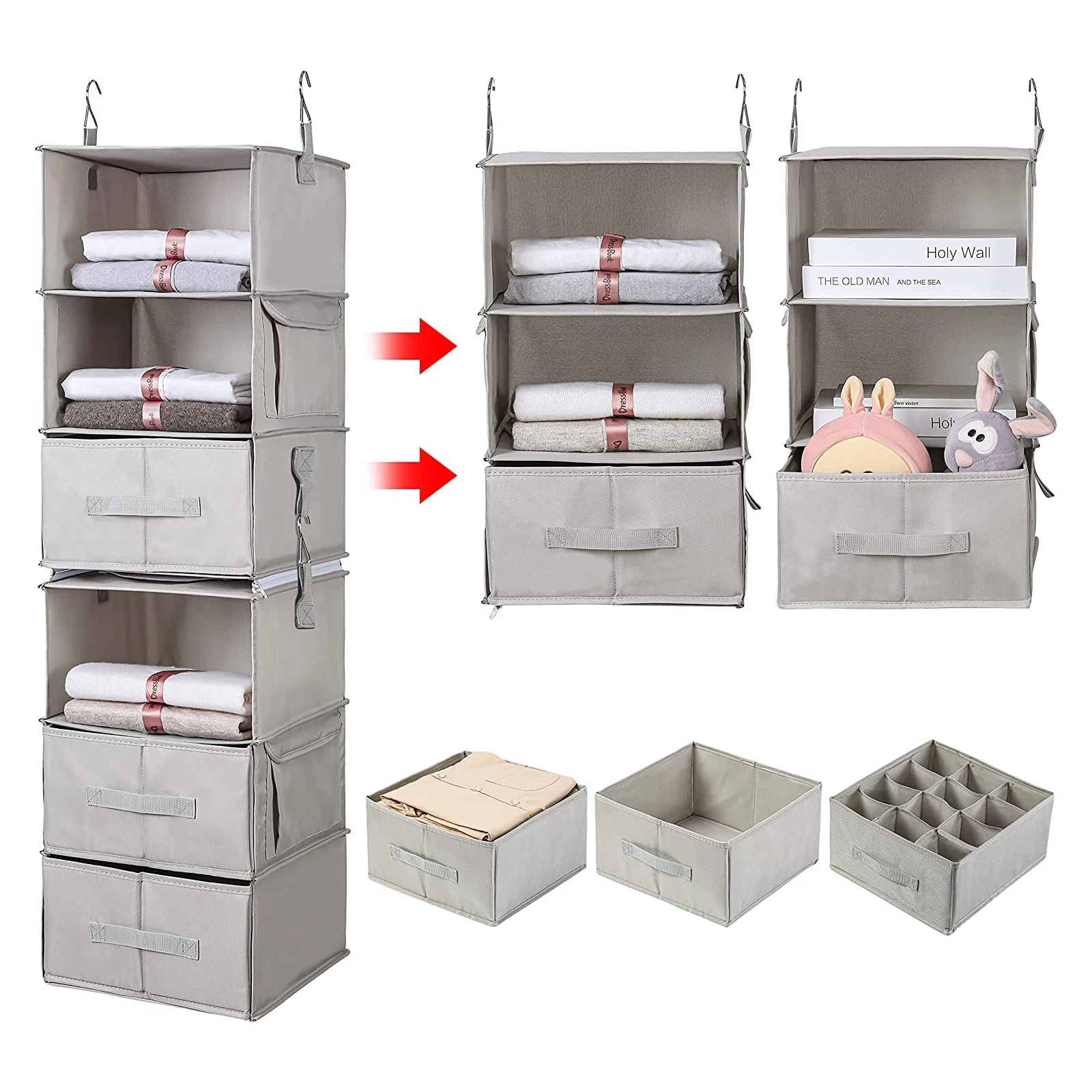 

Hanging wardrobe storage rack home storage organization