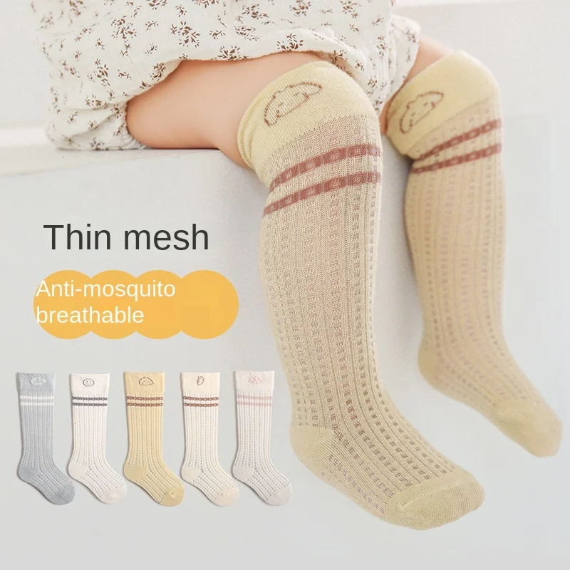

4 pairs Ruffle Kids Knee High Socks Baby Girls Toddlers Long Soft Cotton Sock Lace mesh Children newborn Socks For 0-5 Years