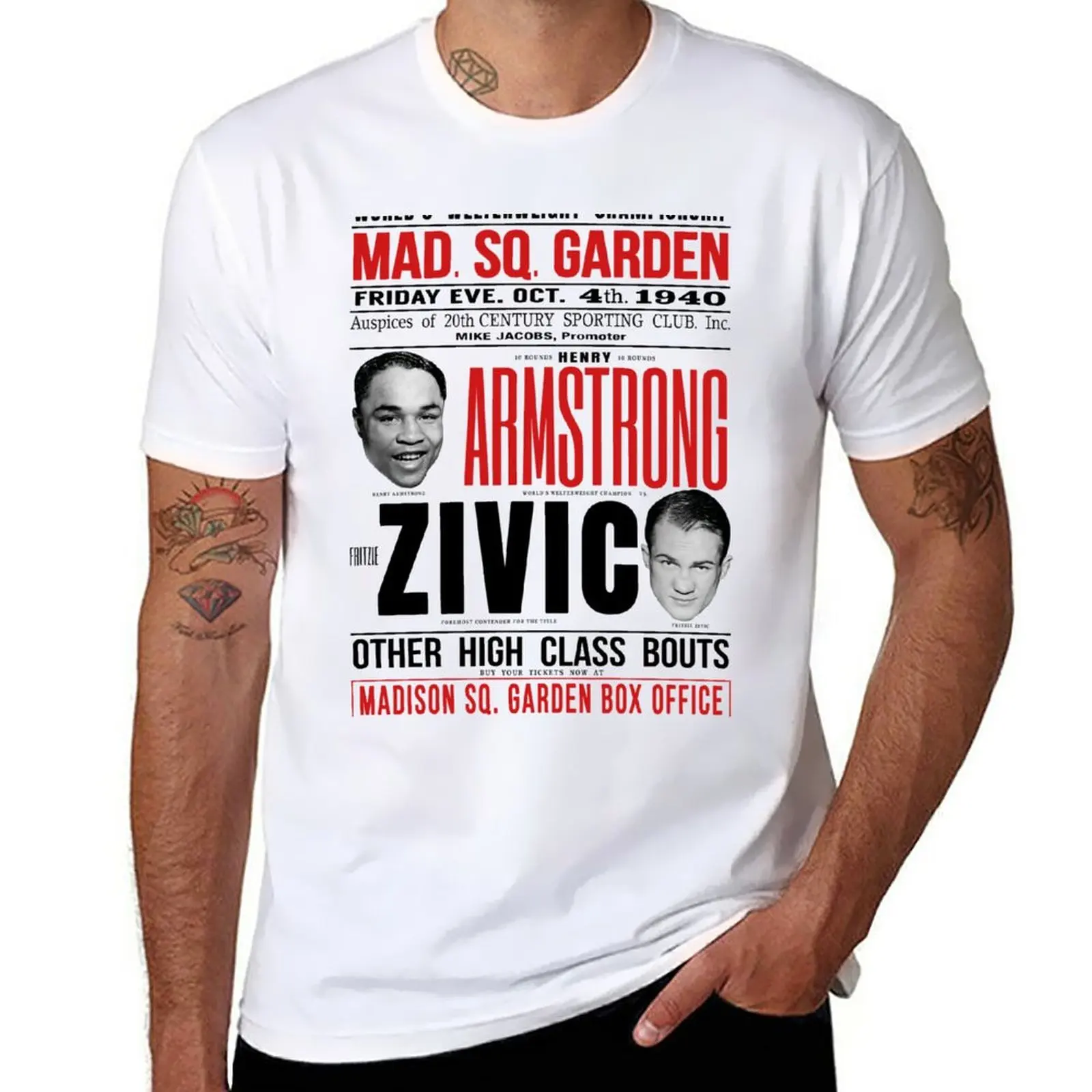 

New Henry Armstrong vs Fritzie Zivic T-Shirt tees custom t shirt mens t shirts pack