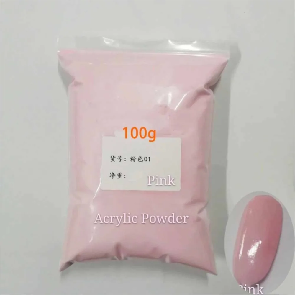 3Bag (1Bag=100g) PINK WHITE CLEAR Acrylic Powder 3 Colors Acrylic Nude Nail Carving Powders for Extension Dipping Crystal Powder