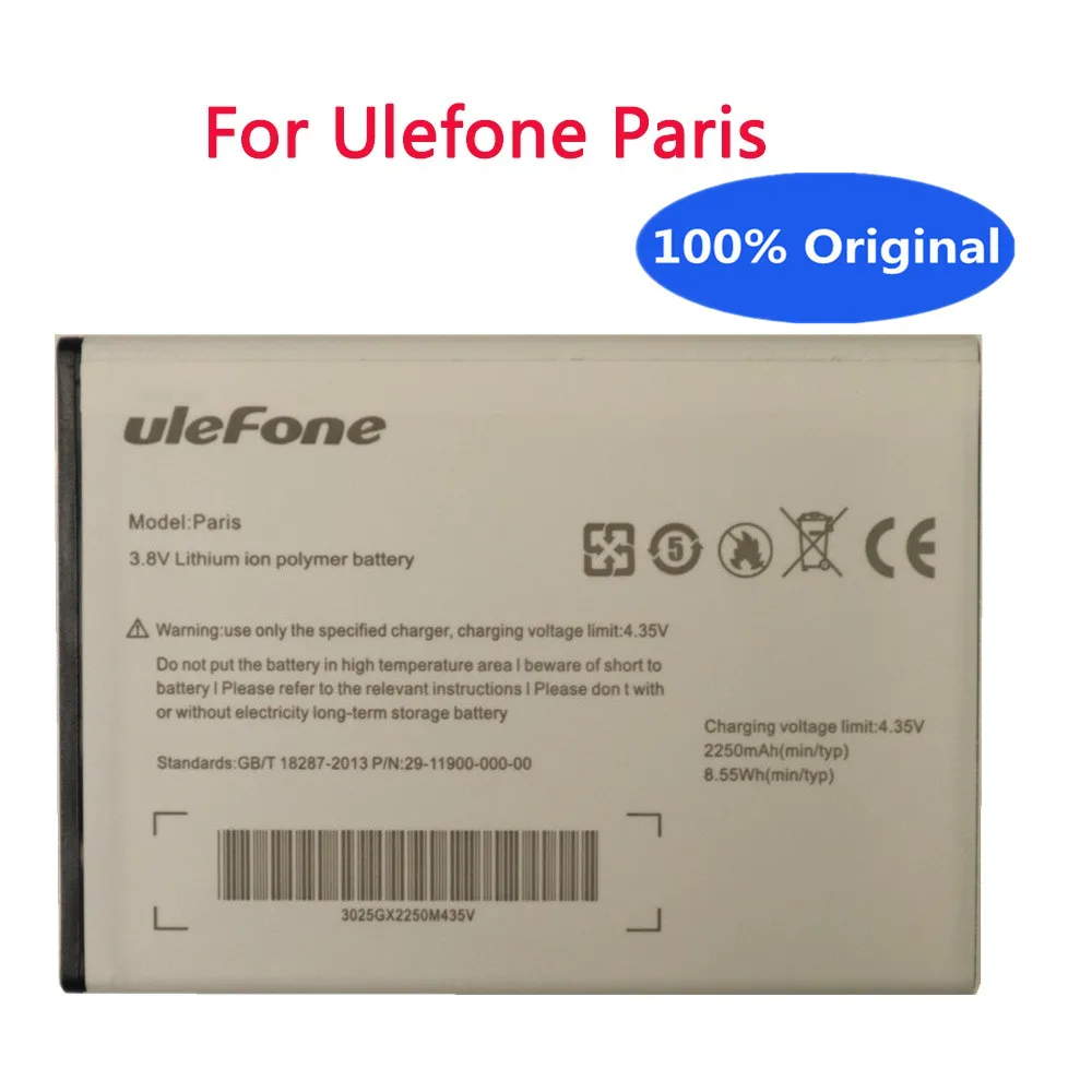 2250Mah 100% Batteria Originale Per Ulefone Paris X / Paris Lite / Paris Sostituzione Smart Phone Batteria Di Backup Batterie Bateria