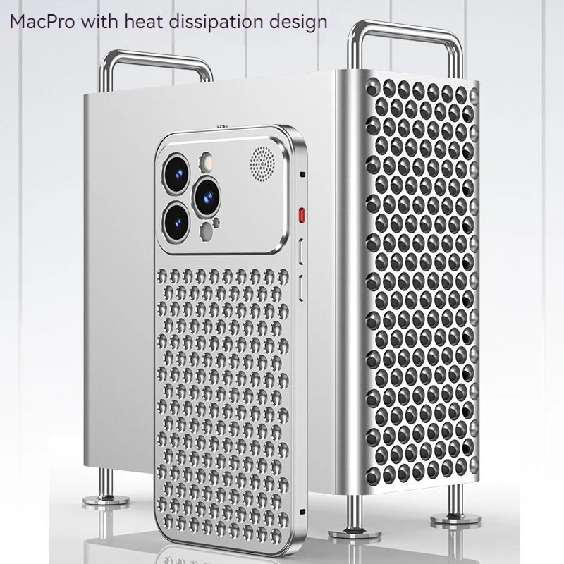 Ultra-thin Aluminum Alloy Heat Dissipation Phone Case - Shock-absorbing Metal Back Cover
