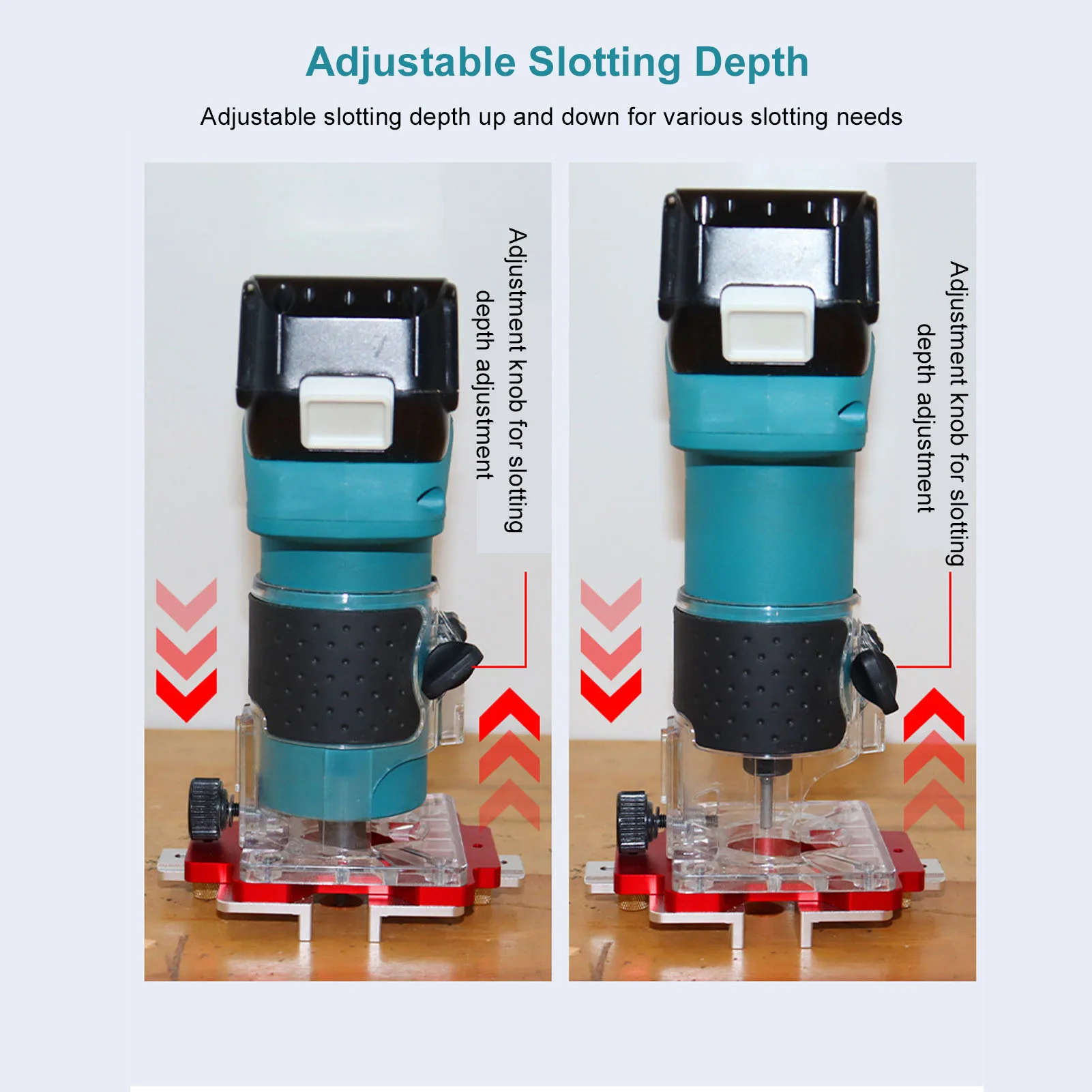 Woodworking Router Slotting Base Wood Router Slotting Locator Clear Scale Abrasion Proof Efficient 2 in 1 Design for Handcraft