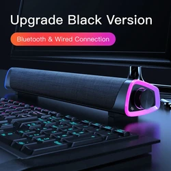 Compact Stereo Sound Bluetooth Speaker Bar with Subwoofer - Speaker (Black - Bluetooth)