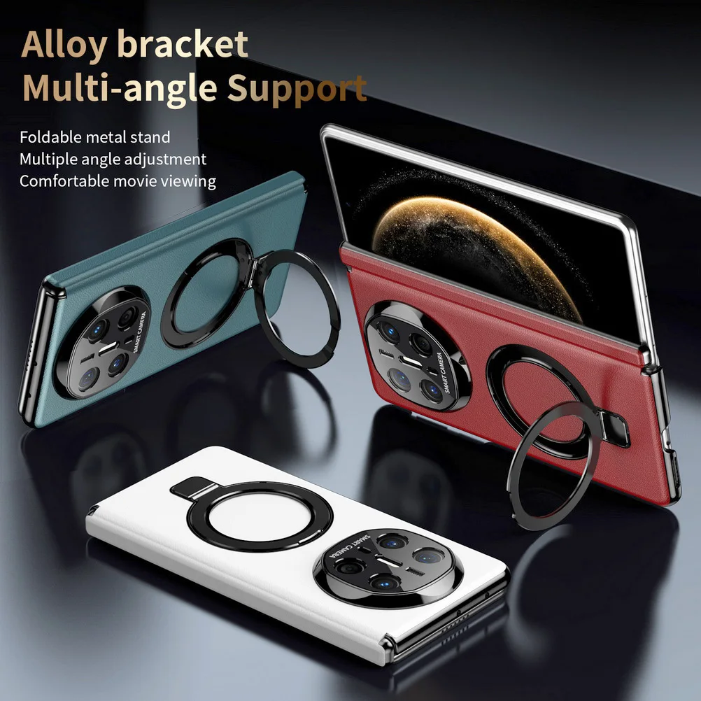 Luxury Leather Rotatable Multi-Functional Magnetic Stand Case with Camera Protection