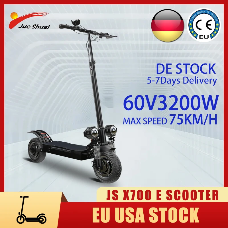 

Электрический скутер X700 3200 Вт с двойным мотором, Электрический скутер 75 км/ч, Электрический скутер для взрослых, 10-дюймовая Складная шина