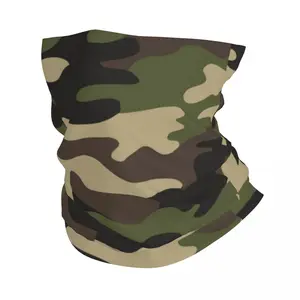 Green Brown Military Camouflage Neck Gaiter Men Women Windproof Winter Army Jungle Camo Bandana Scarf for Cycling