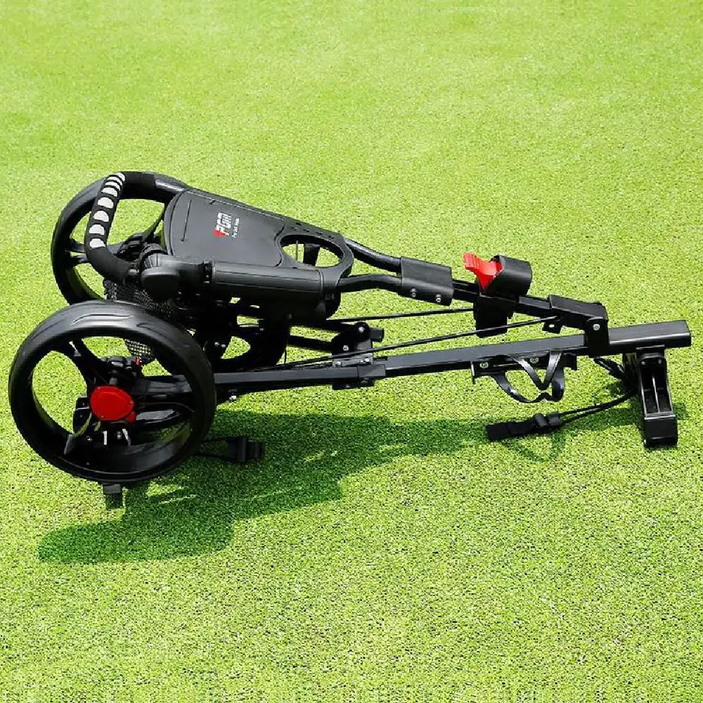 Golf Cart 3 Wheels, Golf Bag Cart Foldable, with Cup Holder with Seat, Compact Pull Car