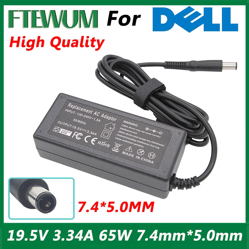 Adattatore Per Caricabatterie Per Notebook 19.5V 3.34A 65W 7.4*5.0Mm Per Dell Latitude E5440 E5470 19.5 E6540 E7440 E7450 E7250 E6440