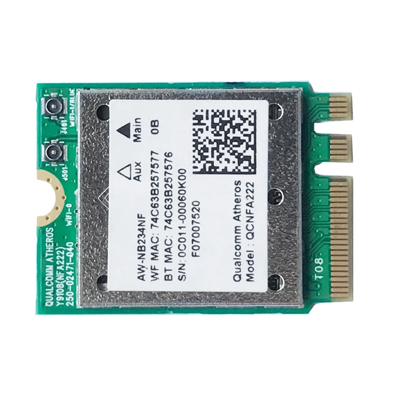 QCNFA222 AW-NB234NF 802.11A/B/G/N Wireless WIFI Bluetooth Card 2.4Ghz 5Ghz Wifi + BT 4.0 NGFF Wlan