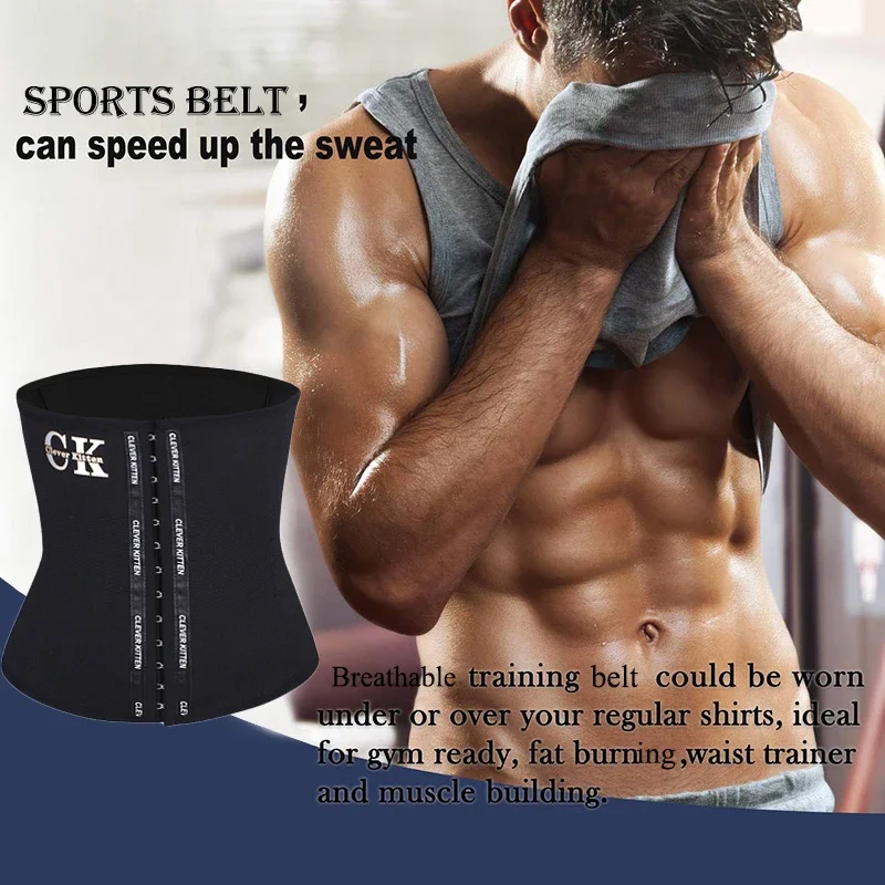 AfruliA Men Modeling Strap Slimming Waist Trainer Tummy Control Belt Body Shaper Sports Brace Abdomen Band Compression Shapewear 2