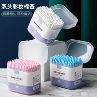200 boxed color Makeup Remover Cotton swabs Eyeliner Cleaner Double-headed spiral tip cotton swabs 1