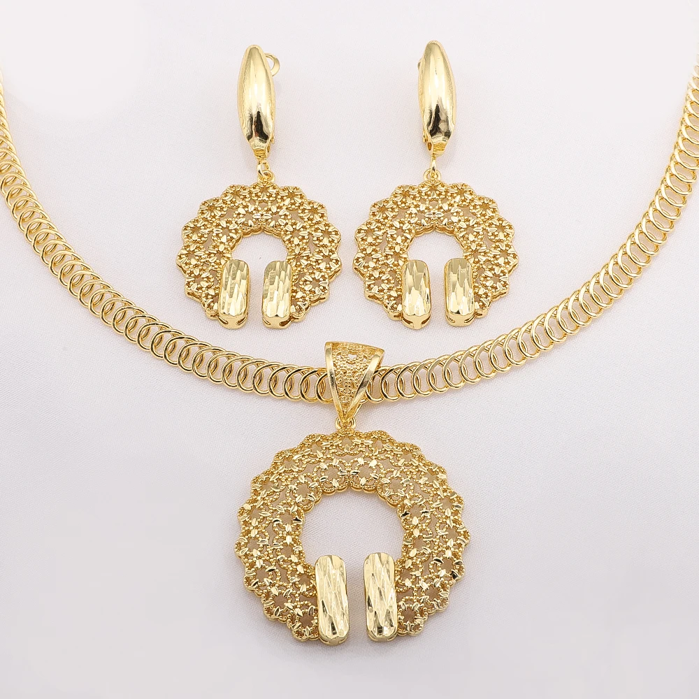 Gold Pendants Necklace Earring And Pendant Set - Buy Gold Pendants Necklace  Earring And Pendant Set online in India