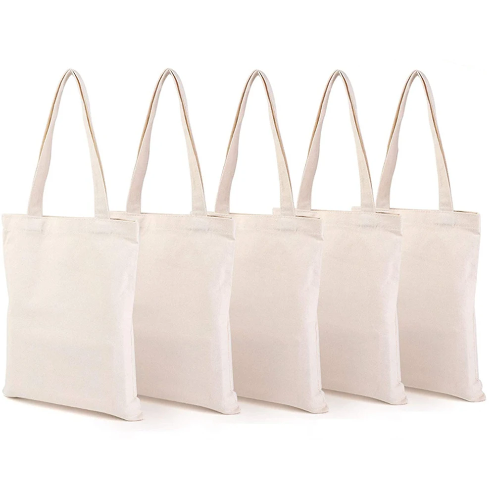 acceptere Albany Falde sammen Multisize Beige Canvas Cloth Tote Bags For Women Female Shopping Handbag  School Girls Book Storage Foldable Bag Reusable - AliExpress