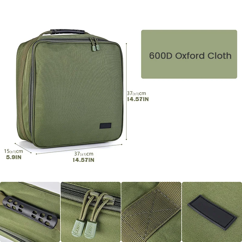 20/37 cm Oxford Tuch Reel Locken Getriebe Tragen Boxen Spinning Angelrollen Handlebag Platz Abdeckung Angeln Zubehör Tasche – Detail 2