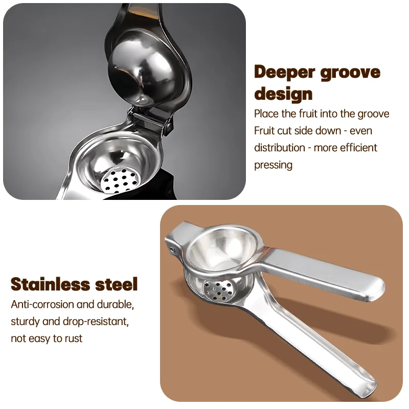 Fruit Juicer Stainless Steel Lemon Squeezer Portable Manual Juicer Processor Durable Orange Squeezer Washable Fruit Press Kitchen Accessories