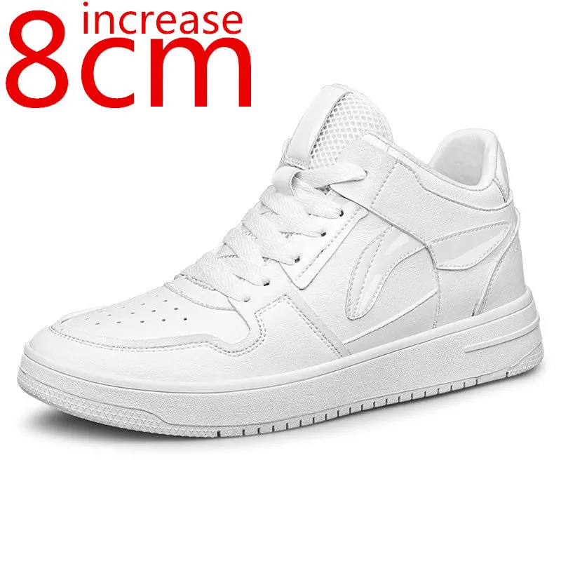 

Elevator Sneakers Fashion Breathable Men Height Increase 8cm Men's Shoes Cowhide Sports Casual Invisible Height Increasing Shoes
