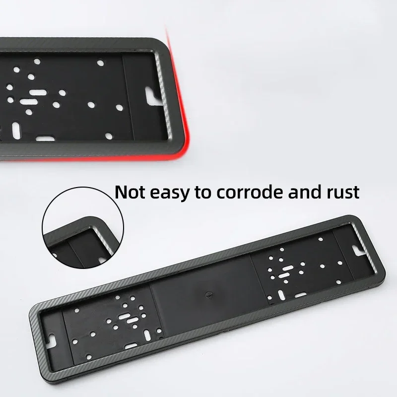 European License Plate Frame Front And Rear Stainless Steel Carbon Fiber Universal