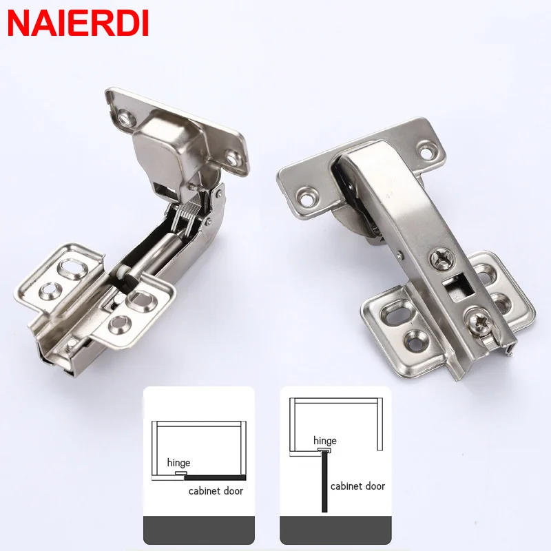 NAIERDI-Charnières d'armoire à fermeture douce, charnières de porte hydrauliques, charnière de meubles, armoire pliée Chi Board, résistant à 90, 35mm, 2 paquets