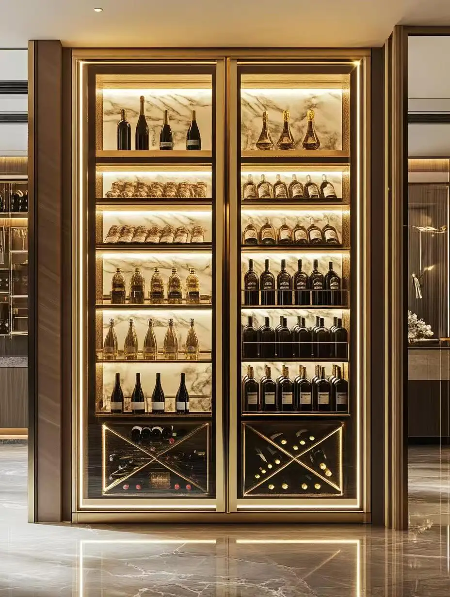 Italian Luxury Design Wine Refrigerator Cooling Cabinet Underground Wine Cellar Cabinet Cigar Storage Factory