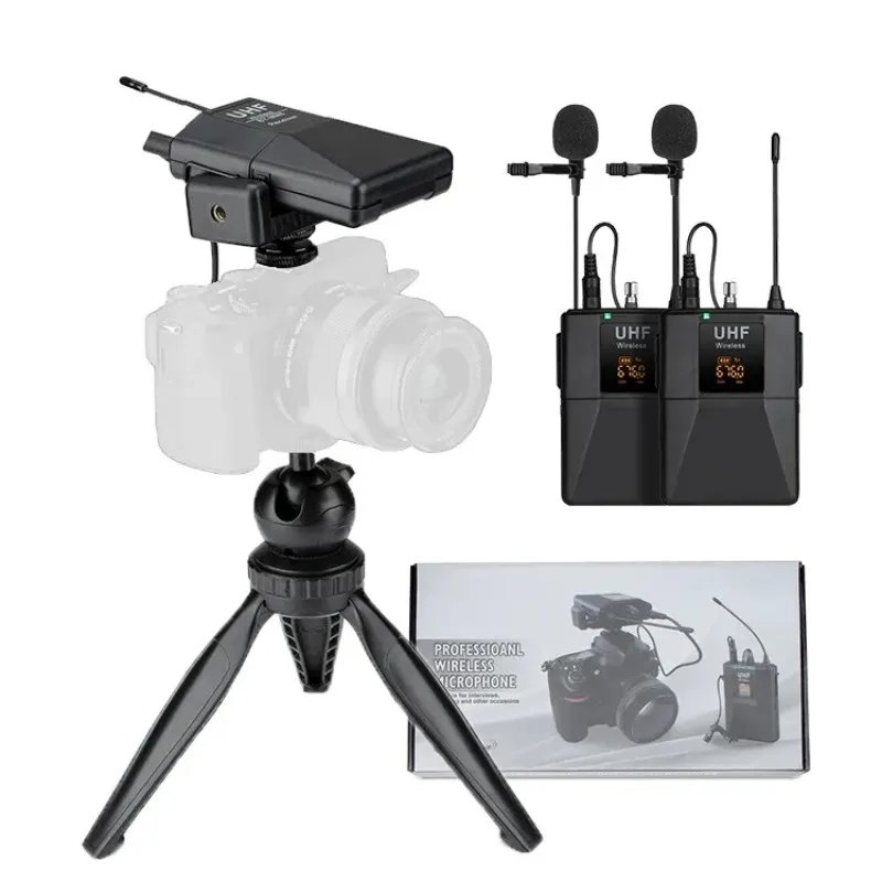 

Portable UHF Camcorder Dual-channel DSLR Outdoor Wireless Microphone