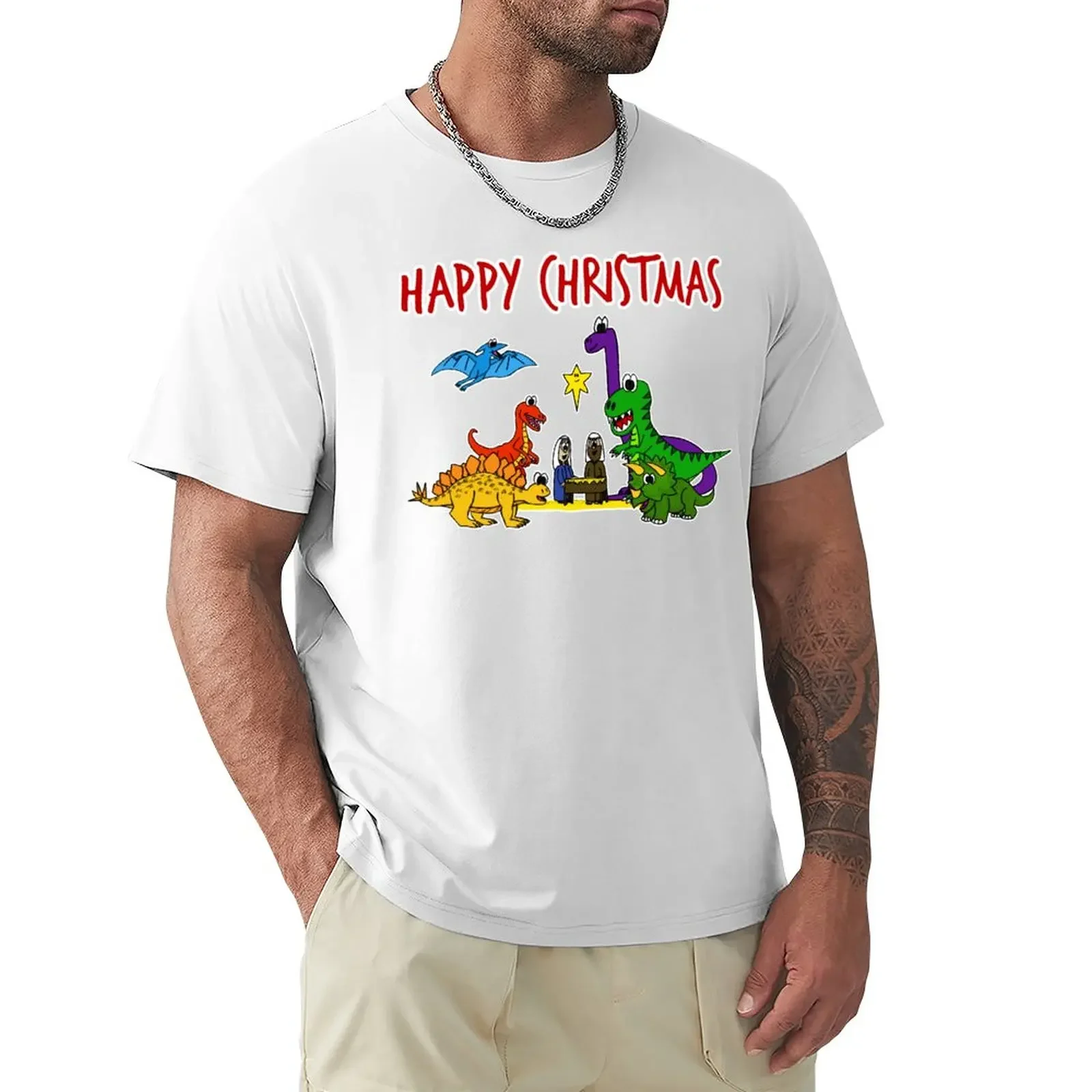 

Dinosaur Christmas Nativity Church Xmas Funny T-Shirt blanks sublime customs men t shirt