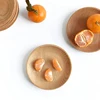Solid Wood Round  Heat InsulationTray Dessert Plate Japanese-style Snack Dried Fruit Plate Oval Tea Tray Kitchen Tableware 6